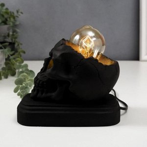 Настольная лампа "Череп" Е27 60Вт черно-золотой 10х14х18 см