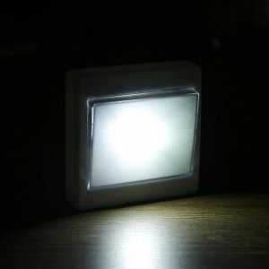 RISALUX Ночник LED пластик на магните от батареек &quot;Выключатель однокнопочный&quot; 2,5х8х10 см