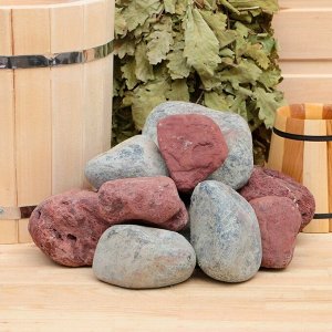 Камень для бани "Дуэт" яшма и серпентинит, 20 кг, обвалованный