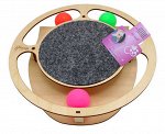 Glory Life Игровой комплекс Круг с шариками c когтеточкой из ковра  для кошек   32х28х3,6 см