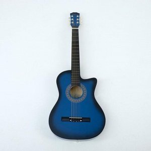 Набор для начинающего гитариста, синий: акустическая гитара, чехол, струны