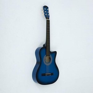 Набор для начинающего гитариста, синий: акустическая гитара, чехол, струны