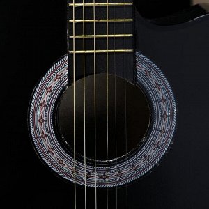 Гитара акустическая черная, 6-ти струнная 96 см