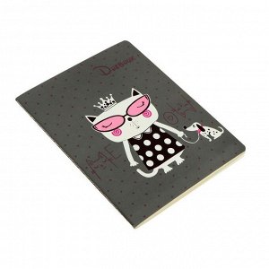 Дневник универсальный для 1-11 классов Ginza Cats "Кошечка на прогулке" с магнитным хлястиком, обложка мелованный картон, ляссе, тонированный блок 70 г/м2, 48 листов