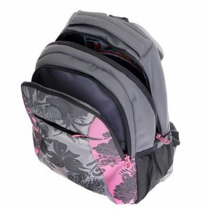 Рюкзак молодежный, Grizzly RD-142, 42x31x18 см, эргономичная спинка, «Цветы»