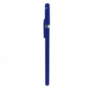 Ручка шариковая, 0.5 мм, стержень синий, синий корпус, с прозрачным держателем