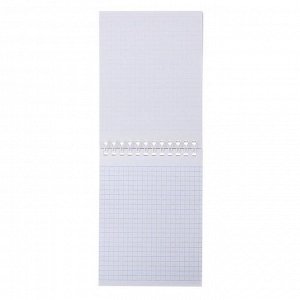 Блокнот А6, 40 листов на гребне METALLIC "Белый", обложка бумвинил, блок офсет