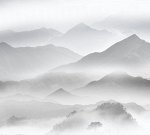 Фотообои Горы в тумане ч/б