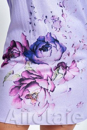 Сиреневое летнее платье с цветочным узором