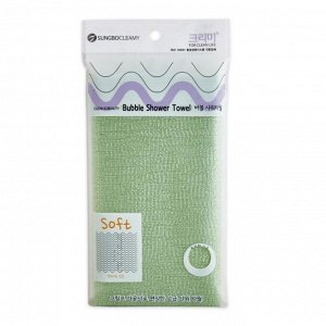 Мочалка для тела с плетением Сетка и текстурными нитями Bubble Shower Towel (мягкая) размер 28*100см