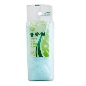 Мочалка для тела с плетением «Волна» в рулоне "Roll-Wave Shower Towel" (мягкая) размер 29 см х 95 см / 300