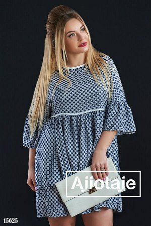 Ajiotaje Платье синего цвета в стиле &quot;Baby doll&quot;