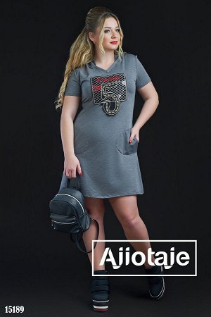 Ajiotaje Серое платье спортивного стиля с капюшоном