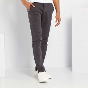 Узкие брюки-чинос с эффектом выцветших оттенков - серый