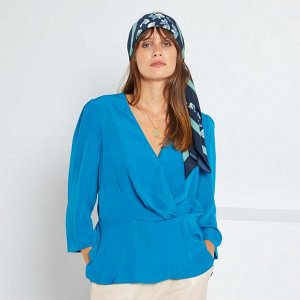 Блузка из легкой ткани - голубой