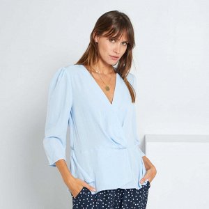 Блузка из легкой ткани - голубой