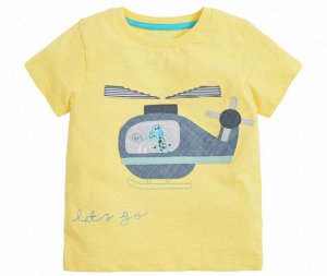 Детская футболка, принт "Вертолет", цвет желтый
