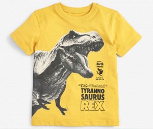 Детская футболка, принт "Тираннозавр рекс", цвет желтый