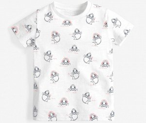 Детская футболка, монопринт "Акулы", цвет белый