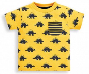Детская футболка, монопринт "Лексовизавры", цвет желтый
