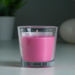 Ароматическая свеча в стакане СИНЛИГ, вишня, 7,5 см, 25 ч, фуксия