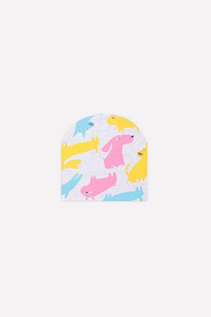 Crockid Шапка(Весна-Лето)+girls (св.серый меланж, разноцветные собаки к1264)