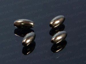 Бусина полимерная цв.черный никель, 5,5*11,5мм отверстие 1мм (упаковка 100шт)