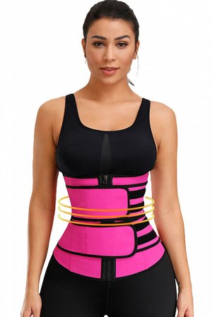 Черно-розовый корсет для похудения с эффектом waist trainer