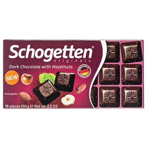 Шоколад SCHOGETTEN Dark Chocolate with Hazelnuts 100 г 1уп. х 15шт.