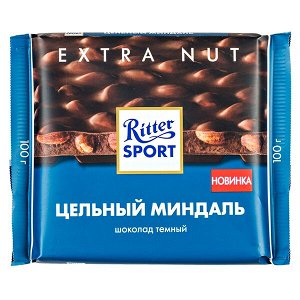 Шоколад Риттер Спорт Цельный Миндаль Темный 100 г 1 уп.х 11 шт.