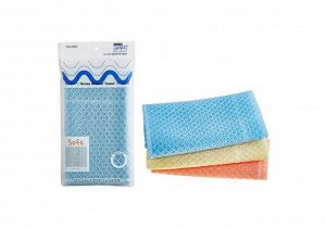 Мочалка для тела с плетением «Сетка» и выпуклым рисунком «Ромб» "Sense Shower Towel" (средней жёсткости) размер 28 см х 90 см
