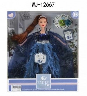 Кукла ABtoys Emily Синяя серия (платьем с прозрачной накидкой), аксессуары, 30см136