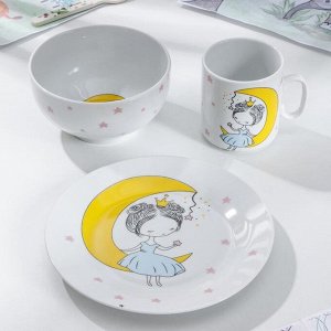 Набор посуды «Принцесса Луна», 3 предмета: кружка, тарелка, тарелка глубокая