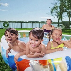 Семейный надувной бассейн Красочное Лето 229*152 см, клапан