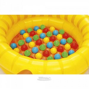 Bestway Игровой бассейн Львёнок с надувным дном и шариками 111*98*62 см