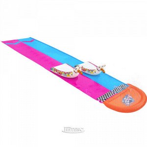 Водная дорожка для скольжения с двумя надувными игрушками Double Race Slide 488 см