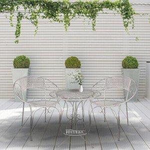 Комплект садовой мебели Триббиани: 1 стол + 2 кресла, белый
