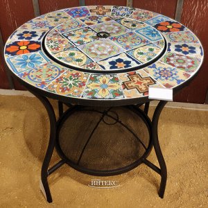 Стол для костра с мозаикой Порту 58*54 см, металл