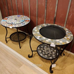 Стол для костра с мозаикой Порту 58*54 см, металл