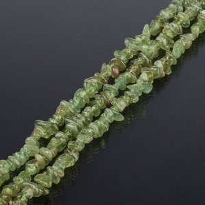 Бусины для рукоделия из Апатита зеленого крошка (Бразилия)