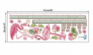 Наклейка-ростомер многоразовая «Фламинго» 115*45 см (1612)