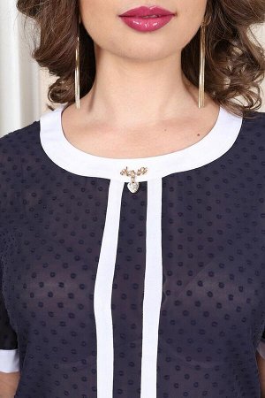 Арт. 0422 блузка шифоновая с брошкой Salvi