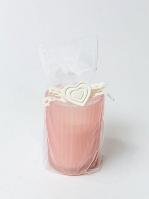 Свеча ароматизированная "Abrige" Floox, 7х7х9,5 см, цв.розовый, парафин, вес 110 гр, аромат "розовая вода", в стеклянной шкатулке