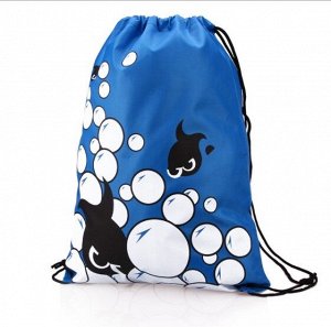 Непромокаемая сумка, цвет синий, принт "пузыри"