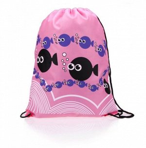 Непромокаемая сумка, цвет розовый, принт "рыбки"