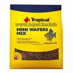 Mini Wafers Mix 300 гр (пакет) Корм для донных рыб и ракообразных в виде тонущих разноцветных чипсов