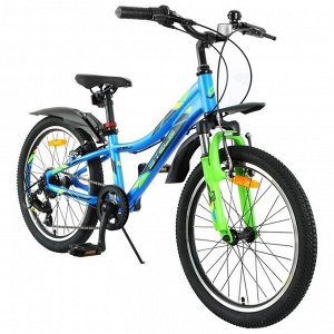 Велосипед 20" Stels Pilot-260 Gent, V010, цвет синий/зеленый, размер 10"