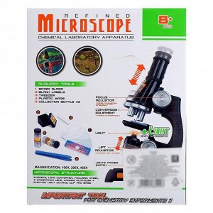 Микроскоп детский 3 объектива, фокусировка, подсветка