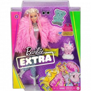 Кукла Барби «Экстра», в розовой шубке