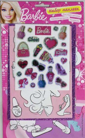 Набор наклеек "Barbie" 6стр., 410х335х190мм, Мягкая обложка